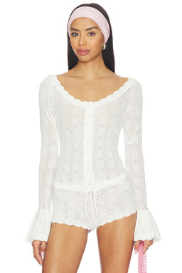 For Love & Lemons - Bayberry Pointelle Top
