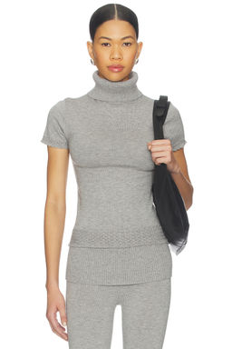 Frankies Bikinis - Jasmine Cloud Knit Short Sleeve Turtleneck Top