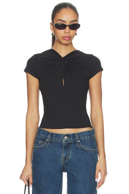 GRLFRND - Keyhole Twist Short Sleeve Tee