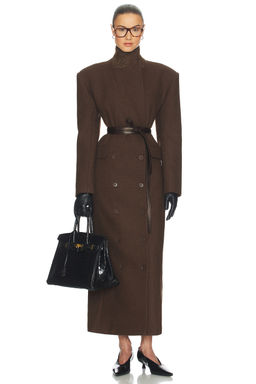 Helsa - Italian Wool Blend Extra Long Coat