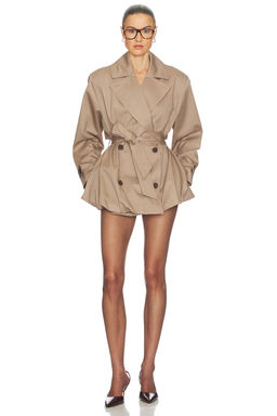 Helsa - Short Bubble Hem Trench