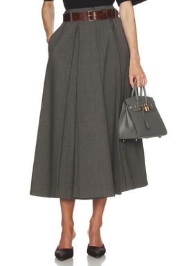 Helsa - Wool Blend Pleated Skirt