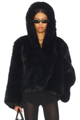Jaded London - Mara Oversized Hood Faux Fur Jacket