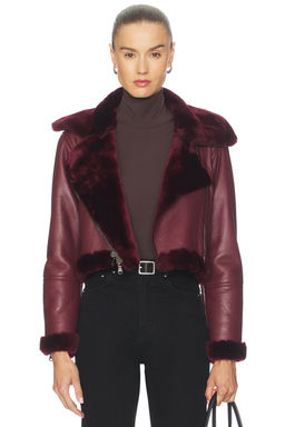 L'AGENCE - Pike Crop Shearling Jacket