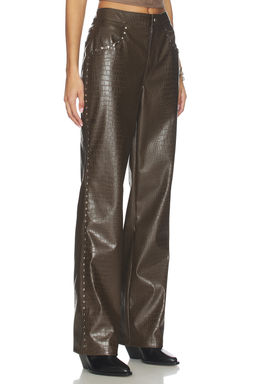 LAMARQUE - x REVOLVE Devin Faux Leather Croco Studded Pant