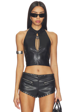 LAMARQUE - x REVOLVE Stella Faux Leather Keyhole Halter Top