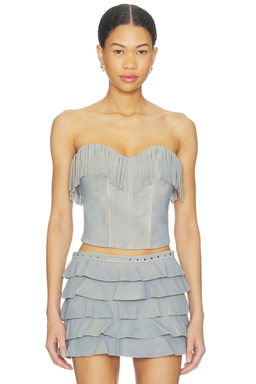 LAMARQUE - x REVOLVE Gianni Fringed Suede Bustier Top