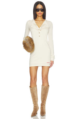 Markgong - Sheath Henley Neckline Dress