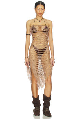 MORE TO COME - Rami Fringe Strapless Dress