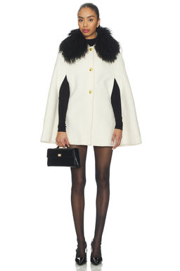 Susanna Chow - Serina Cashmere Shearling Cape Coat