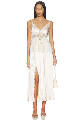 self-portrait - Blush Satin Lace Dress