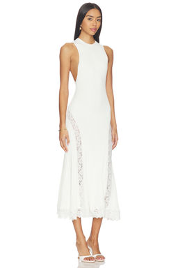 self-portrait - White Knit Lace Insert Dress