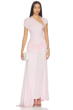 self-portrait - Pink Jersey Draped Dress