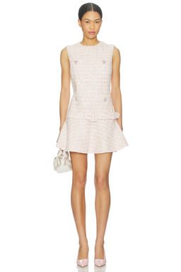 self-portrait - Pink Sequin Boulce Belted Dress