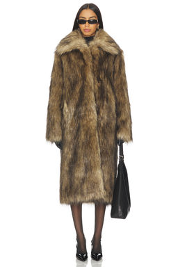 superdown - x Emma Leger Carmela Faux Fur Coat