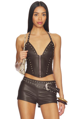 superdown - Melisa Faux Leather Top