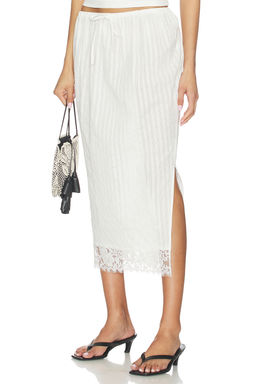 Yuhan Wang - Lace Hem Drawstring Skirt