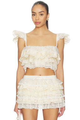 Yuhan Wang - Ruffle Lace Tier Cami Top
