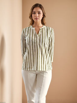 Zink London - Women White Stripes Top