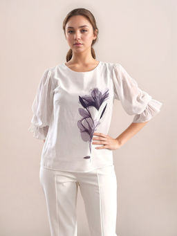 Zink London - Women White Floral Top