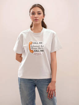 Zink London - Women White Typography T-Shirt