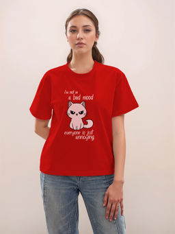 Zink London - Women Red Graphic T-Shirt