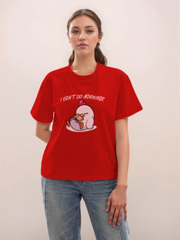 Zink London - Women Red Graphic T-Shirt