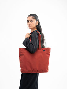 DailyObjects - Unisex Solid Pivot Classic Tote Bag - Orange (M)