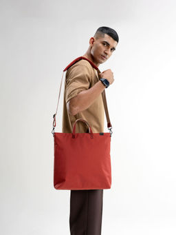 DailyObjects - Unisex Solid Pivot Top Handle Messenger Bag With Detachable Strap - Orange (M)