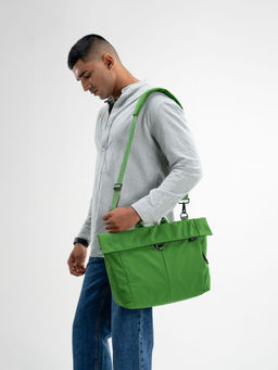 DailyObjects - Unisex Solid Pivot Messenger Bag With Detachable Strap - Seagrass (M)