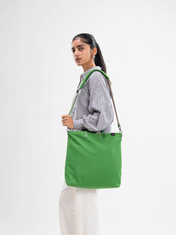 DailyObjects - Unisex Solid Pivot Top Handle Messenger Bag With Detachable Strap - Seagrass (M)
