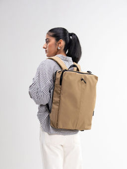 DailyObjects - Unisex Solid Pivot Brief Backpack - Sand (M)