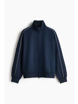 H&M - Men Blue Oversized Fit Scuba Track Jacket