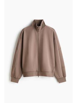 H&M - Men Beige Oversized Fit Scuba Track Jacket