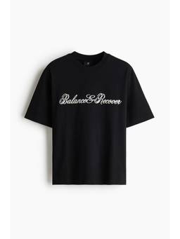 H&M - Men Black Relaxed Fit Printed T-Shirt