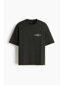 H&M - Men Green Relaxed Fit Printed T-Shirt