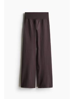 H&M - Women Brown Seamless Flared Sports Leggings with Dry Move