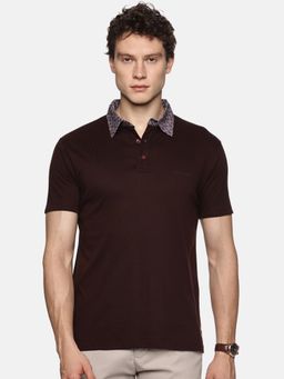 MELVIN JONES - Dark Maroon Solid Polo T-Shirt