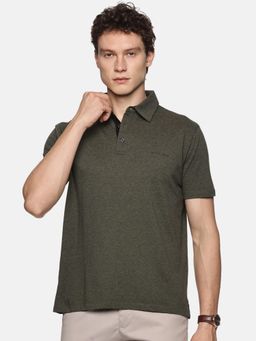 MELVIN JONES - Olive Solid Polo T-Shirt