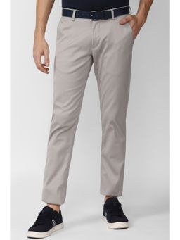 Van Heusen - Men Grey Solid Slim Fit Trousers