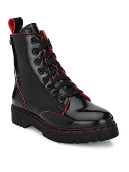 Delize - Womens Black Red Derby Boots