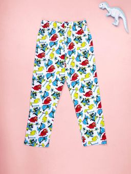 KiddoPanti - Boys Single Pocket Cotton All-Over Dino Print Pyjama