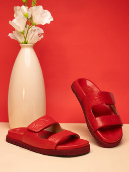 Heel Your Sole - Pompidou Red Flat Sandals