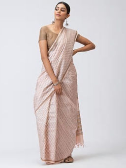 Fabindia - Silk Tussar Block Printed Sari