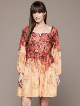 Label Ritu Kumar - Ecru Kaitlyn Sweetheart Neck Short Dress