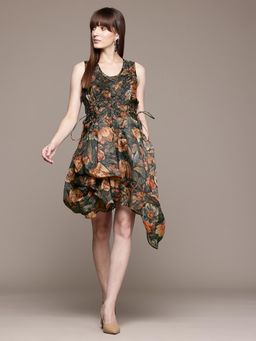 Label Ritu Kumar - Multi Lenny U Neck Short Dress