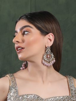 Auraa Trends - 22Kt Gold Plated Kundan Chaandbali Earrings