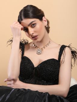 Auraa Trends - 22Kt Gold Plated Kundan Jewellery Set For Women