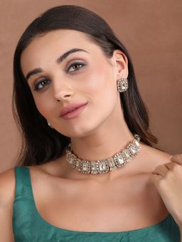 Auraa Trends - Gold Tone Polka Jewellery Set