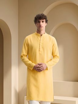 TAHVO - Mens Yellow Stripes Kurta